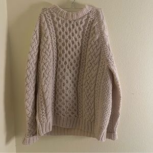 100% Scottish wool handmade cable sweater